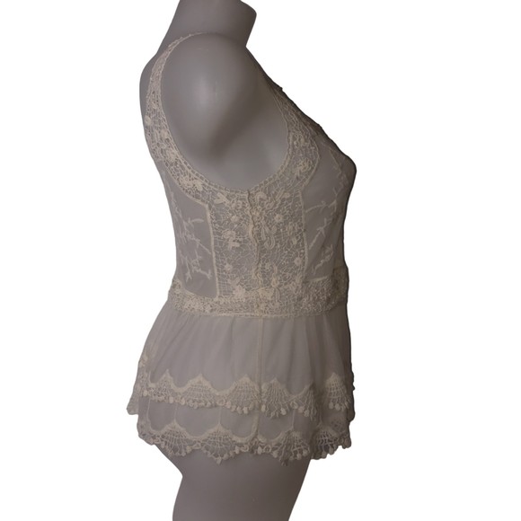 EXPRESS Sheer White Lace Tank Top Size XS - Picture 4 of 6